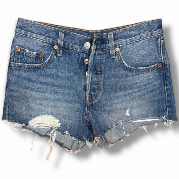 Levi's Blue Jean Shorts Size 24 - Picture 1 of 3